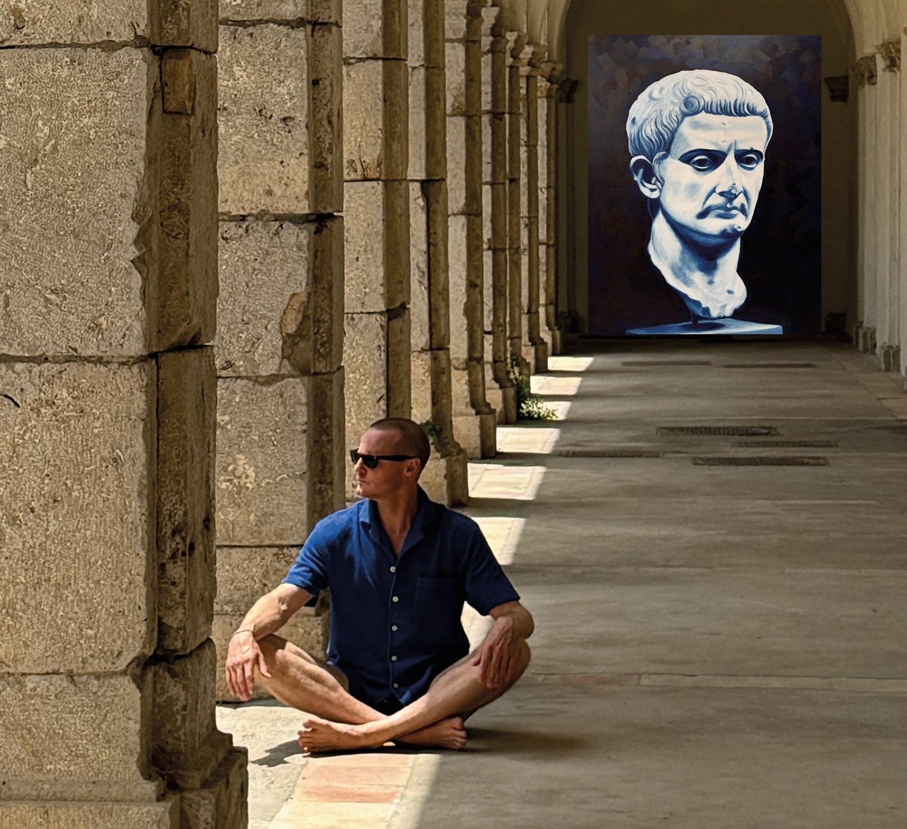 Roman Emperors — Conor Mccreedy in the cloister, with Tiberius