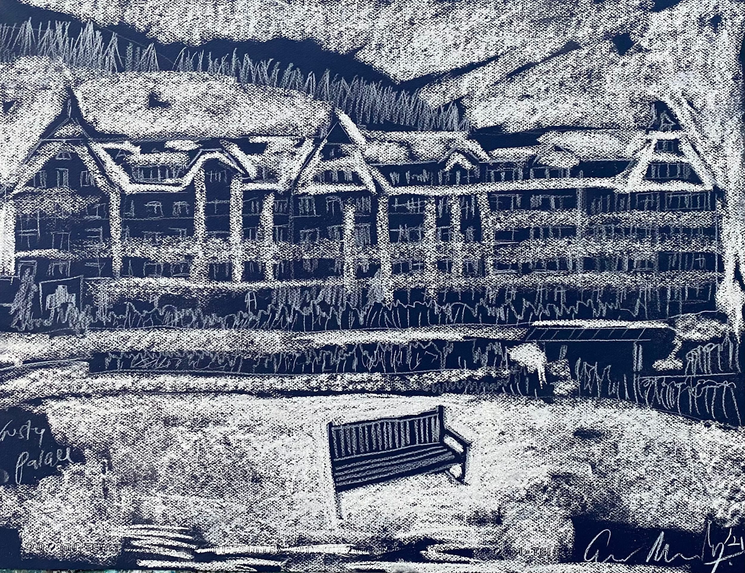 Cresta Palace Study, from the Bench Sculpture Drawings series by Conor Mccreedy