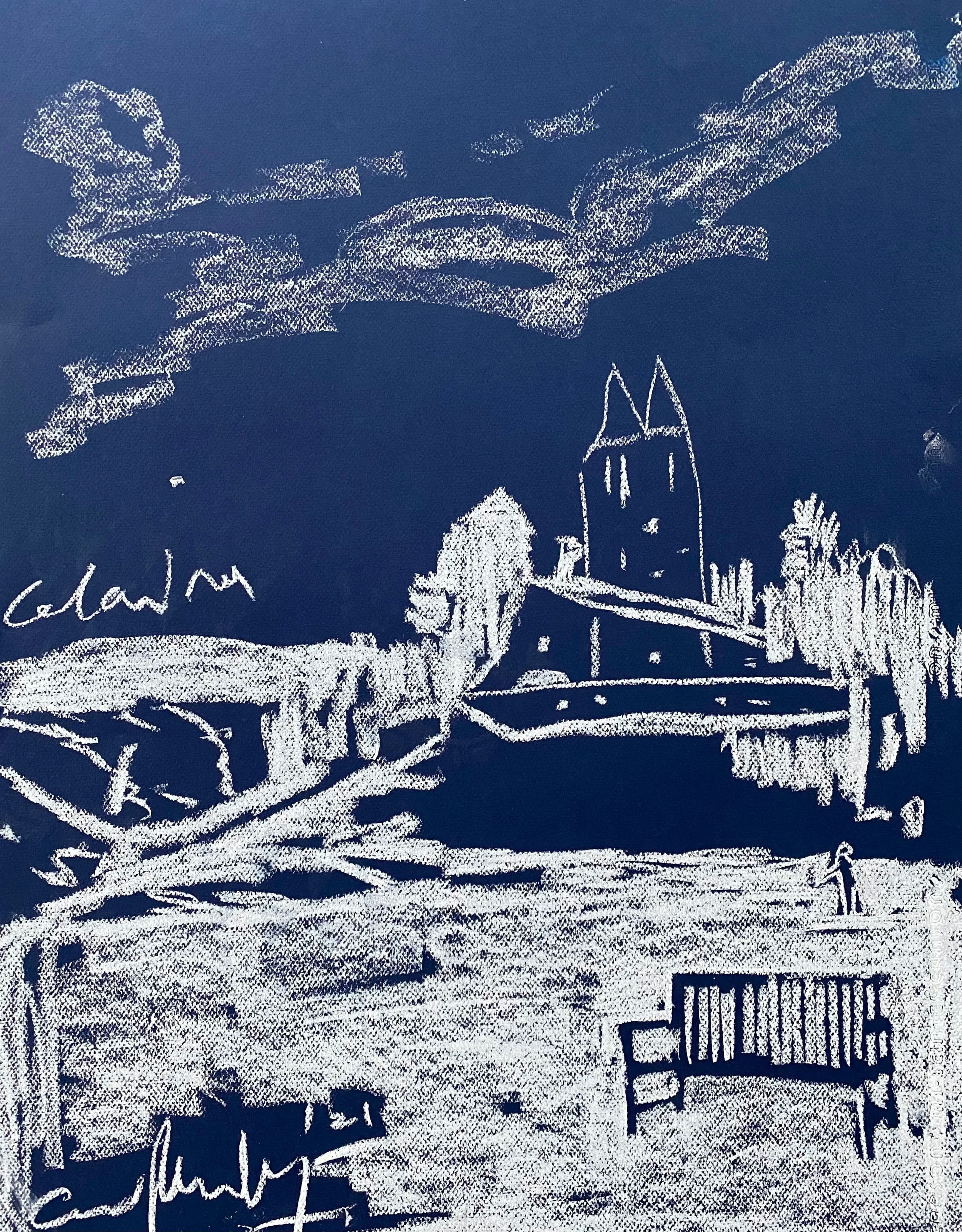 Celerina Church Study, from the Bench Sculpture Drawings series by Conor Mccreedy