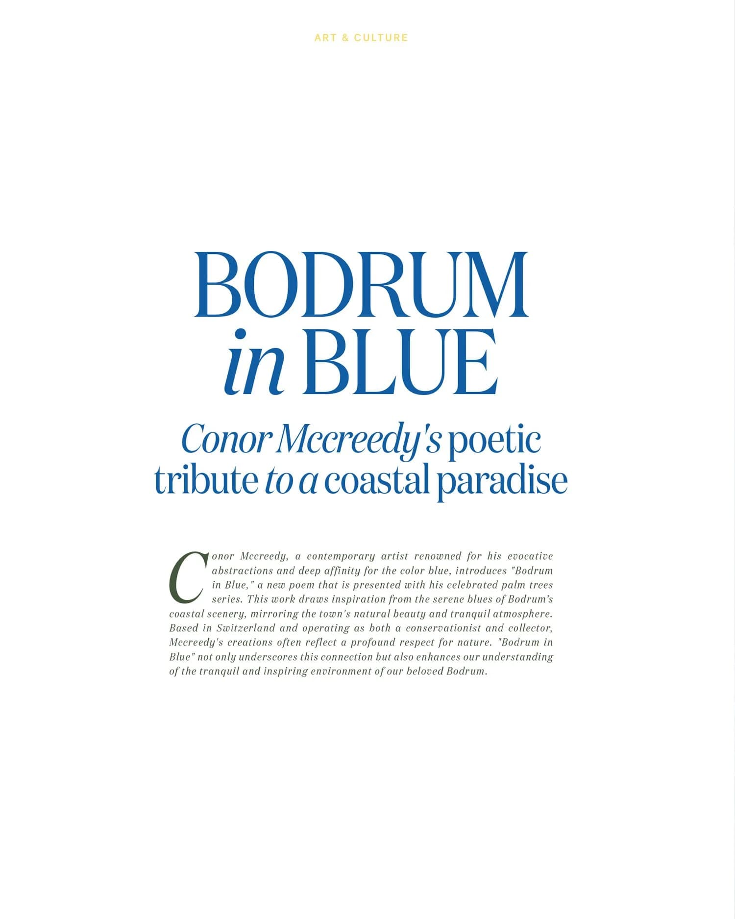 Bodrum in Blue: A poem by Conor Mccreedy