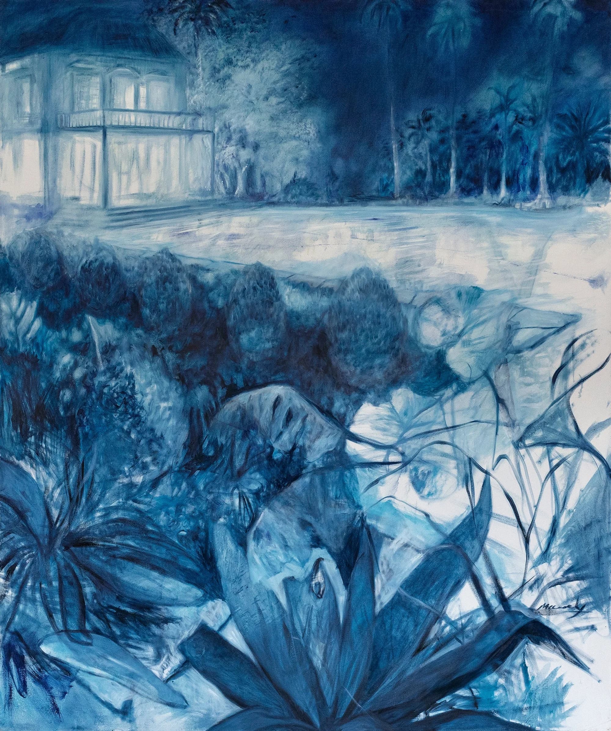 The Jungle Villa at Moonlight, from the Palm Trees series by Conor Mccreedy