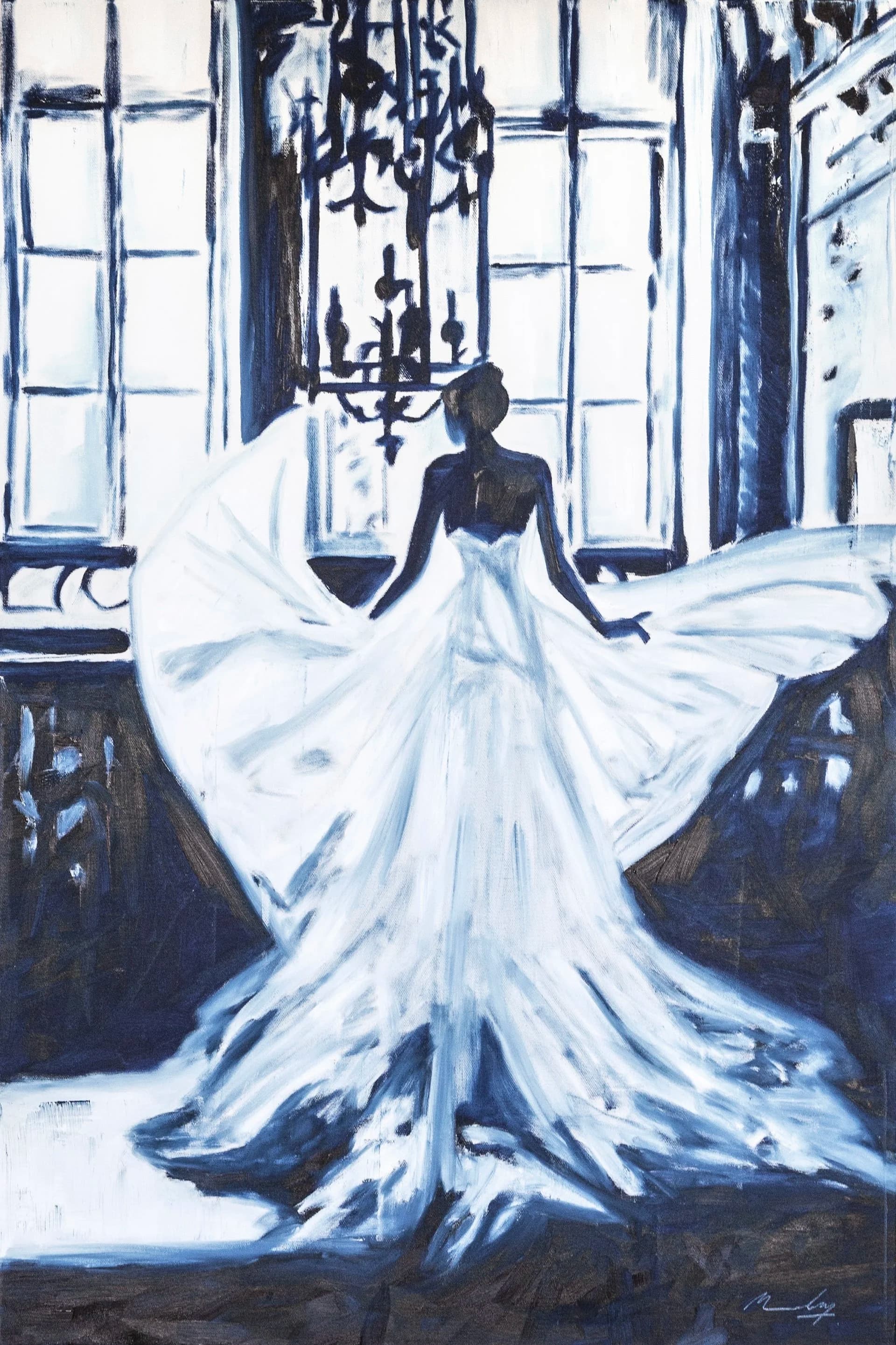 Lady in Dress with Chandelier, from the Portraits II series by Conor Mccreedy