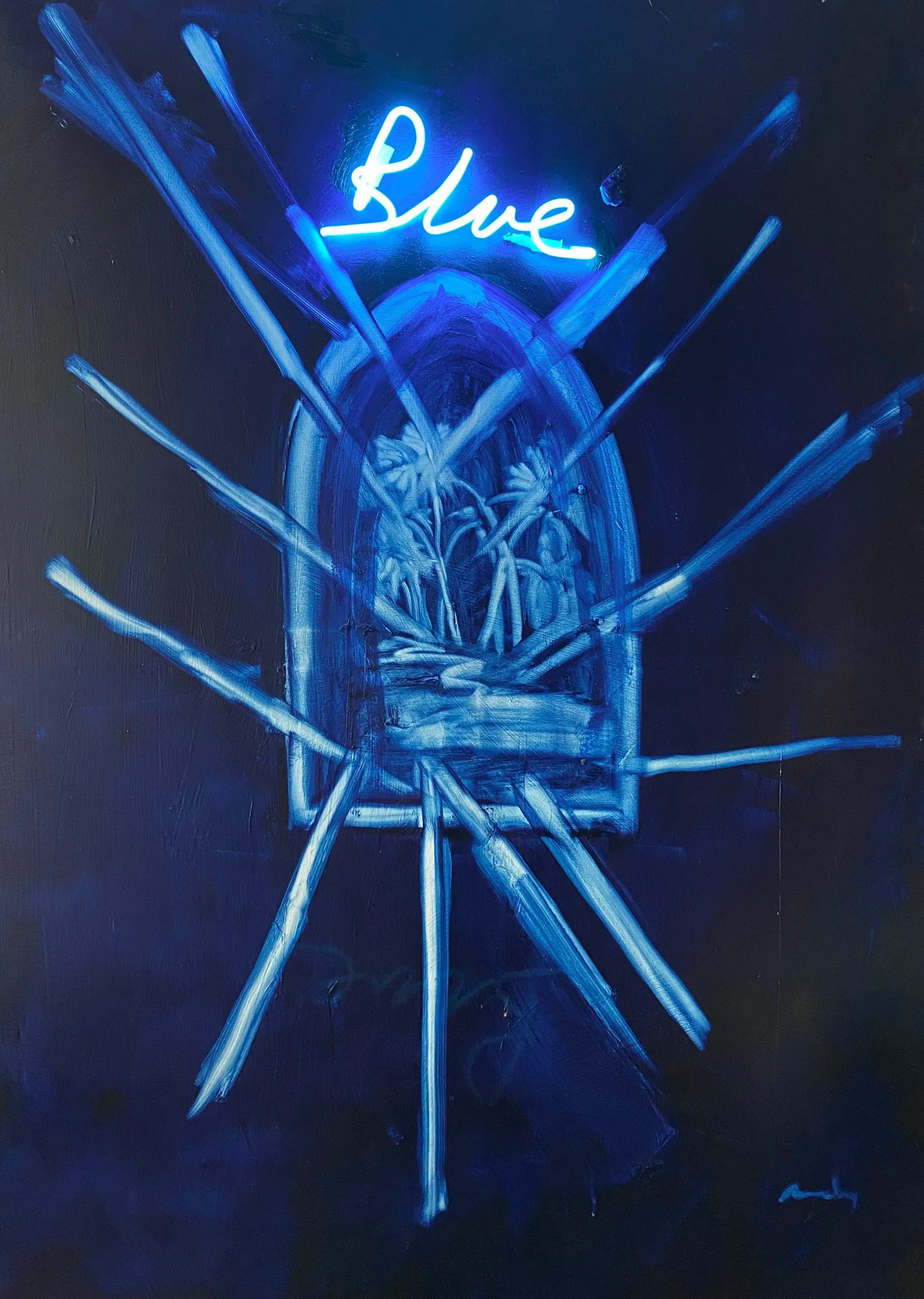 Blue with Palm Tree Window, from the Precepts series by Conor Mccreedy