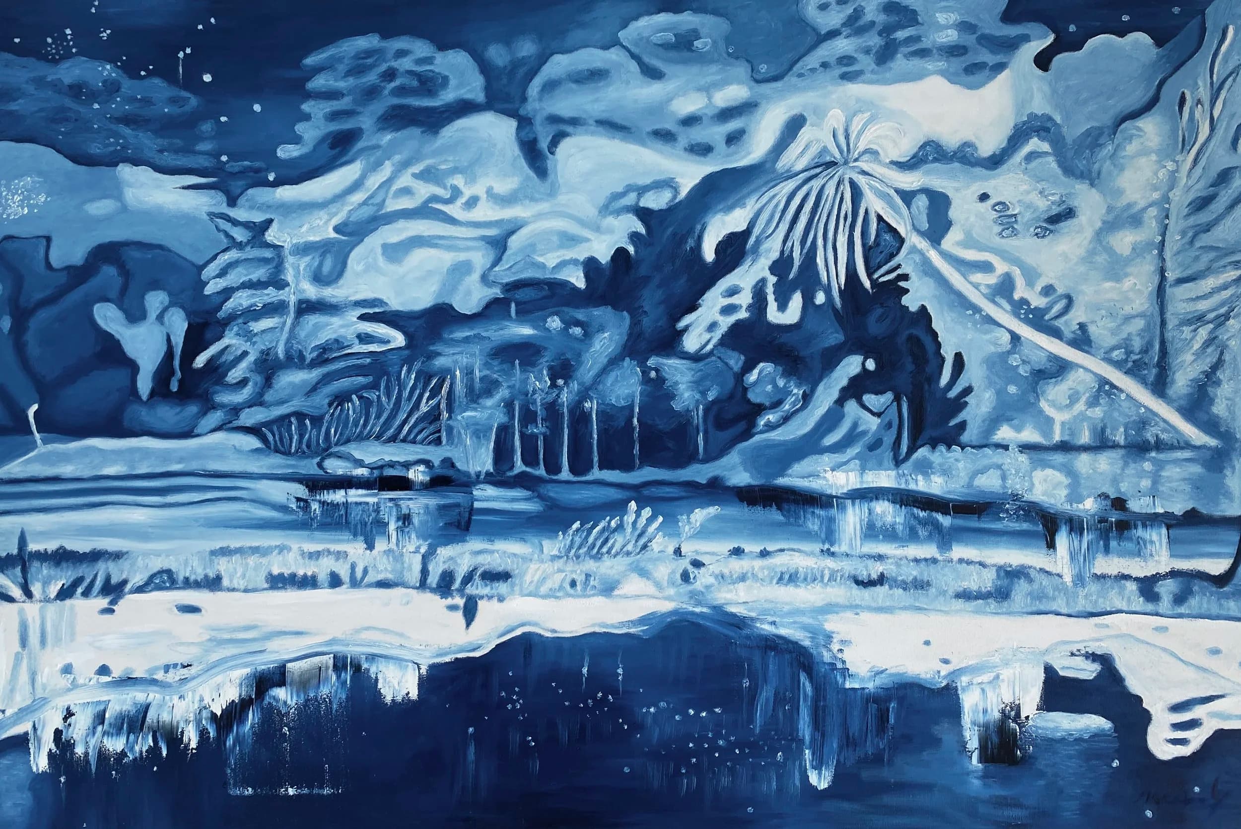 Beach Scene with Palm Tree, from the Snow Jungle series by Conor Mccreedy